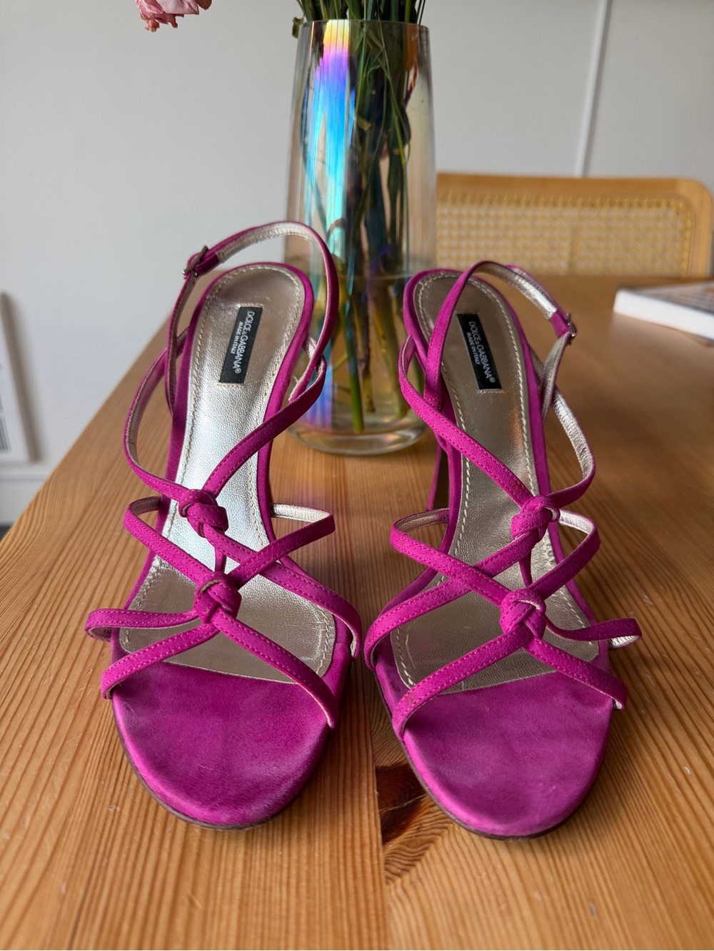 Dolce & Gabbana Vintage Fuchsia Pink Strappy Heeled Sandals